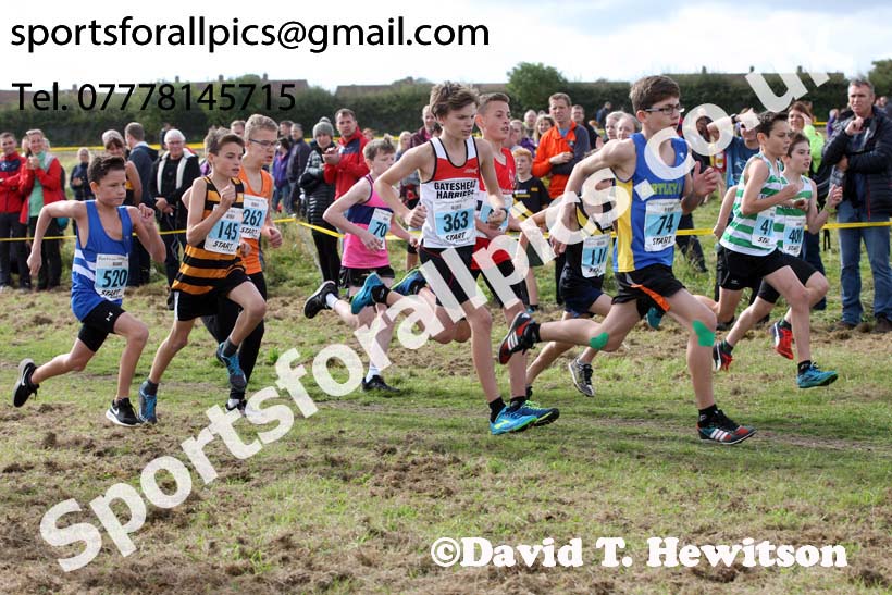 Boys under-13s Start Fitness North Eastern Harriers League, Wrekenton, Gateshead. Photo:  David T. Hewitson/Sports for All Pics